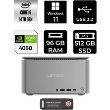 Lenovo Thinkcentre Neo Ultra i9 14900 RTX 4060 96GB RAM 512GB SSD Win11 Home 12W1001XTRP369 Mini PC + Per4 USB
