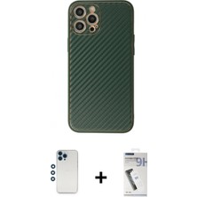 Marsilyan™- iPhone 12 Pro Kılıf Ahenk Işık - Şeffaf Uv Polymer Nano Ekran Koruyucu + Mavi Shine Kamera Lens