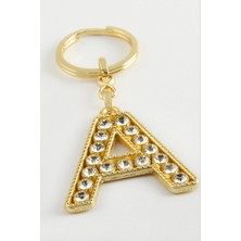 Zero Land Muratech Sarı Renkli Taşlı Harf Anahtarlık - A