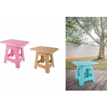 Luord-Store Katlanır Rattan Sehpa Dalı Plastik Balkon Bahçe Kamp Sehpası