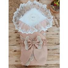 Luord-Store Yenidoğan Pamuk Desenli Trilüks Uni Kundak Bebek Battaniyesi Kahverengi