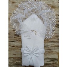 Luord-Store Yenidoğan Sahra Taç Lucky Turk Nakışlı Kumru Kundak Bebek Battaniyesi Ekru