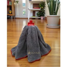 PremiumPort Mega Boy Gri Mikrofiber Paspas Mop Yedek Ucu, Ultra Emici Temizlik Bezi