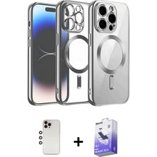 Marsilyan™- iPhone 13 Pro Max Kılıf Nova Işık Özel Seri - Siyah Bilvis 5in1 5d Magic Hayalet Cam Ekran Koruyucu + Gökkuşağı Shine Kamera Lens