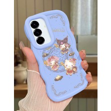 HONTINGA Samsung Galaxy A56 Uyumlu Kılıfı Düşüme Önleyici Basitlik Anti Düşme Darbeye Dayanıklı Basit Mavi Yumuşak Silikon Telefon Kılıfı Kitty Desen K9-0089