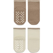 Nessi World Çemberli Basic Penye Kaymaz Soket Çorap 2li 10146 Kahve