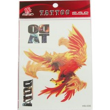 Zero Land Muratech Ateş Kartalı Tattoo Dövme Sticker - Kırmızı