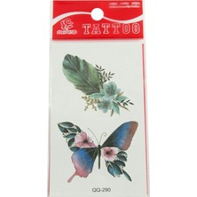 Zero Land Muratech Kelebek Yaprak Tattoo Dövme Sticker - Beyaz