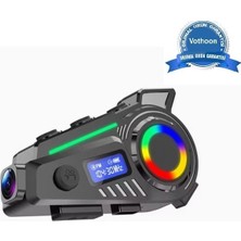 Siv Ticaret K19 Kameralı Motosiklet Kask Bluetooth Kulaklık Su Geçirmez Intercom Radyolu Hafıza Kartlı