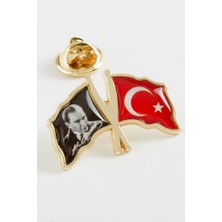 Zero Land Muratech Atatürk Ay Yıldız Yaka Rozet - Sarı