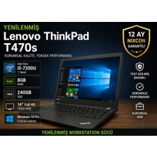 HP Yenilenmiş Lenovo Thinkpad T470S I5-7200U 8gb 240GB SSD 14” Full Hd WIN10 Pro