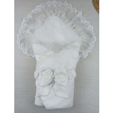 Luord-Store Yenidoğan Ipek Pamuklu Inci Lüks Kundak Bebek Battaniyesi Ekru