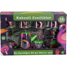 NessiWorld ATF-996-7A-10A 14 Parça Desenli Metal Çay Set