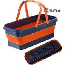 PremiumPort Katlanabilir Çok Amaçlı Temizlik Kovası, 12 Litre, Tekerlekli, Taşınabilir