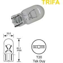 Nil Avm Trifa T20 Dipsiz Park Ampulü Tek Duy 1 Adet Sarı