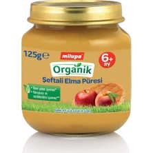 NessiWorld Organik Şeftali Elma Püreli Kavanoz Maması 125 gr