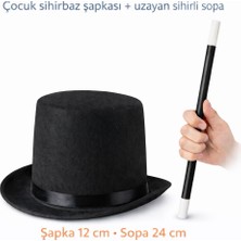 Urfakent Çocuk Sihirbaz Şapkası ve Uzayan Yaylı Sihirli Sopa Seti