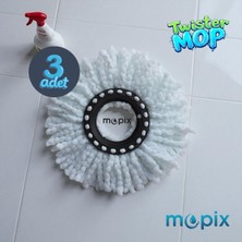 PremiumPort Twister 360 Döner Başlıklı Yedek Mop Bezi 3'lü Seti, Pratik Temizlik Seti