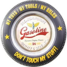 Siv Ticaret Dekoratif Araba Tekerleği Gasoline Temalı LED Işıklı Duvar Panosu