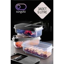 Luord-Store Erzak Bakliyat Saklama Kabı 3 Lü Set 5 Lt Antrasit 717743