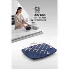 Luord-Store Juliette Serisi Krom Kare Metal Nihale - 19 cm Isıya Dayanıklı Lüks Tencere Altlığı