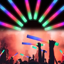 Luord-Store LED Işıklı ( 6 Adet ) 3 Modlu Kauçuk Işıklı Sünger Parti Çubuk Sopa - 46 cm