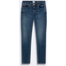 LTB Elıana B Düz Paça Orta Bel Mid Indigo Jean Pantolon