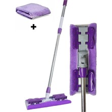 PremiumPort Mor Mikrofiber Teleskopik Çok Yönlü Temizlik Paspası