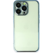 Raftan Topla Iphone 14 Pro Kılıf Lensli Silikon - Açık Mavi