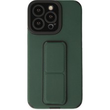 Raftan Topla Iphone 14 Pro Kılıf Mega Standlı Silikon - Yeşil