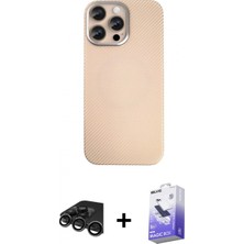 Marsilyan™- iPhone 15 Pro Max Kılıf Eksen Prime - Siyah Bilvis 5in1 5d Magic Hayalet Cam Ekran Koruyucu + Titanyum Gri Raze Metal Kamera Lens