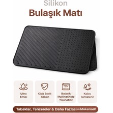 Evolis Kitchen 1 Adet Bulaşık Matı  Isıya Dayanıklı Silikon  Bulaşık Matı Su TOPLAMAZ(34X25)CM Siyah