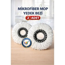 PremiumPort Iki Adet Mikrofiber Döner Başlıklı Mop Yedeği, Temizlikte Pratik ve Etkili