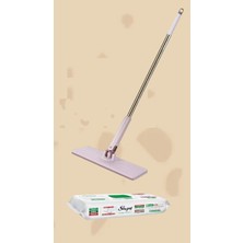 PremiumPort Pratik Çok Amaçlı Otomatik Mop ve Mendil Seti, Beyaz Sabun Katkılı