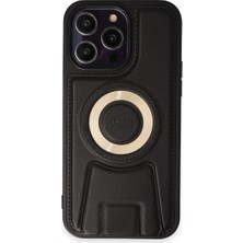 Raftan Topla Iphone 14 Pro Kılıf Merkür Magneticsafe Standlı Kapak - Siyah