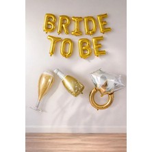Gold Bride To Be Bekarlığa Veda Partisi 4 Lü Folyo Balon Set