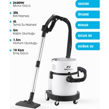 Pirantech RLZ-208 2400W Çok Amaçlı Buharlı Temizlik Robotu 20L Aksesuarlar ile Etkili Temizlik