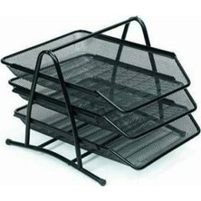 Rubenis Evrak Rafı 3'lü Siyah Metal Tasarım ile Düzenli Çalışma Alanı Sağlar