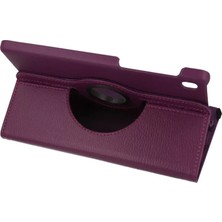 Uravas Store Galaxy T220 Tab A7 Lite 8.7 Kılıf 360 Tablet Deri Kılıf - Mürdüm