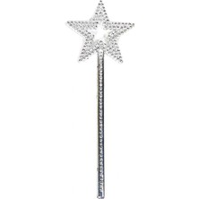 Luord-Store Yıldız Model Peri Asası Melek Asası Prenses Asası Metalize Gümüş Renk