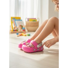 Kidessa 2246-AKINAL Unisex Bebek Figürlü Ultra Yumuşak Esnek Kaymaz Tabanlı Sandalet Terlik - NKT02246-PEMBE-23-24