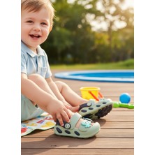 Kidessa 2246-AKINAL Unisex Bebek Figürlü Ultra Yumuşak Esnek Kaymaz Tabanlı Sandalet Terlik - NKT02246-YEŞIL-19-20
