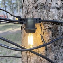 Uravas Store 5 Metre Sabit Yanan Modlu 10 Ampul Parti Organizasyon Iç & Dış Mekan 2700K LED Aydınlatma Uzatma Fi