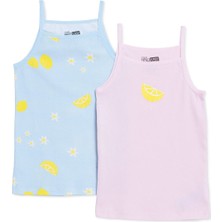Hellobaby Kız Bebek 2li Atlet Çiçek Baskılı Bisiklet Yaka Sleeveless