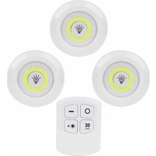 Northcity Kablosuz Kumandalı LED Spot Lamba Seti 3'lü - Mutfak, Banyo ve Dolap Içi Aydınlatma