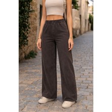 Cedy Denim Cedy Denım- Likralı Kumaş  Cepsiz Beli Lastikli Palazzo Pantolon  C640