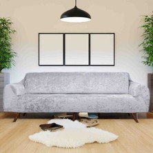 Nurluk 3 Kişlik Bir Adet Kadife Kumaş Lastikli Esnek Çok Kaliteli Koltuk Kılıfı