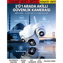 Dobest 3 Kamera 3 Lensin Tamamı Uzaktan Kumanda Edilebilir 4K Wifi Bağlantılı V380 Pro Uygulaması ile  7/24 Kesintisiz Kayıtkontrol Gece Görüş Iki Yönlü Konuşma Hareket Algılama + Anlık Alarm Bildirimi