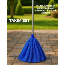 PremiumPort Yüksek Kaliteli Mikrofiber Islak Yedek Mop Takımı, Metal Vidalı Sapli