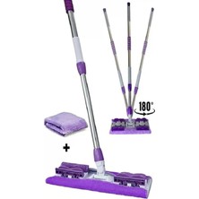 PremiumPort Mavi Teleskopik Uzatılabilir Mikrofiber Mop ve Paspas Seti